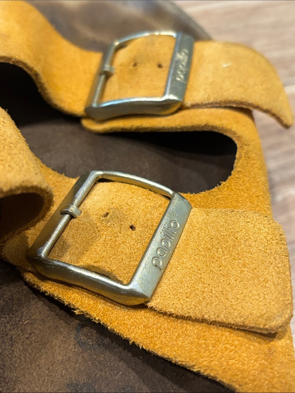 Papillio Mustard Yellow Suede Platform Sandals (Arizona chunky Birkenstock) - Picture 5 of 6